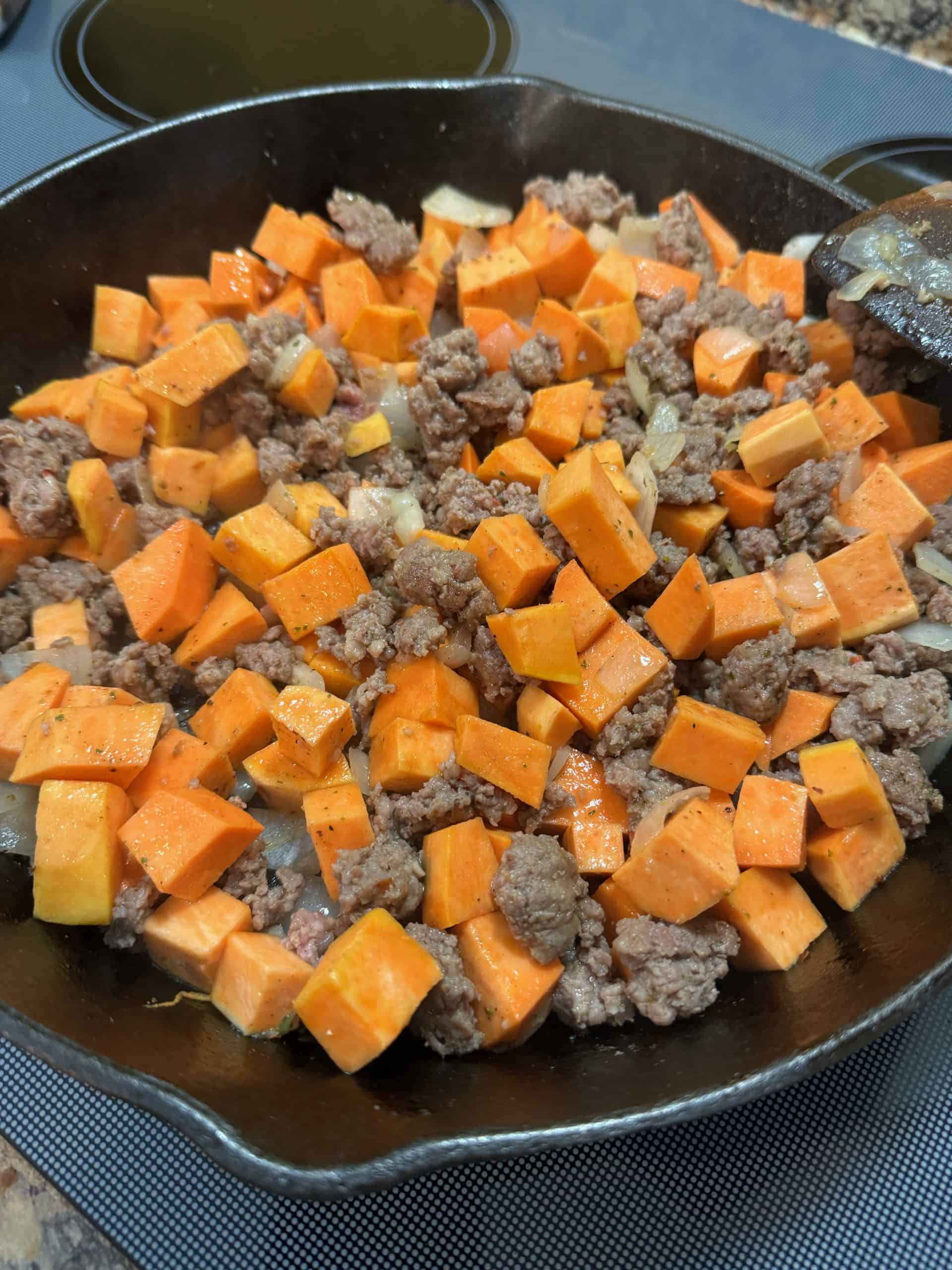 Unlock Flavor: Sweet Potato Hash with Apple, Sausage & Red Eye Express